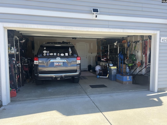 view of garage