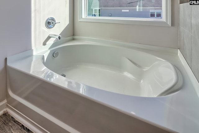 bathroom featuring a washtub