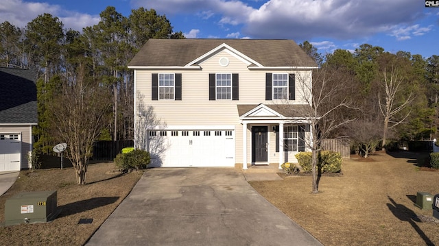 view of front facade with a garage