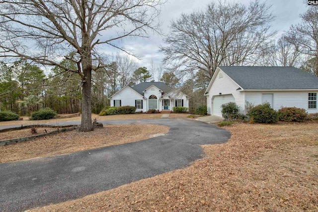 view of front facade with a garage