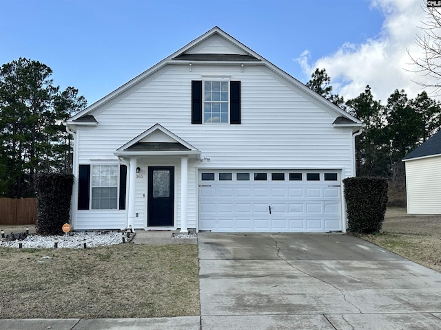 view of property with a garage