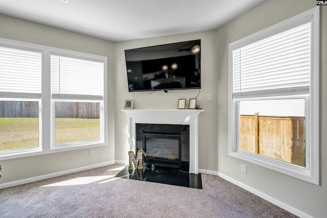 living room featuring carpet floors