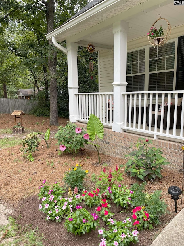 view of yard with a porch