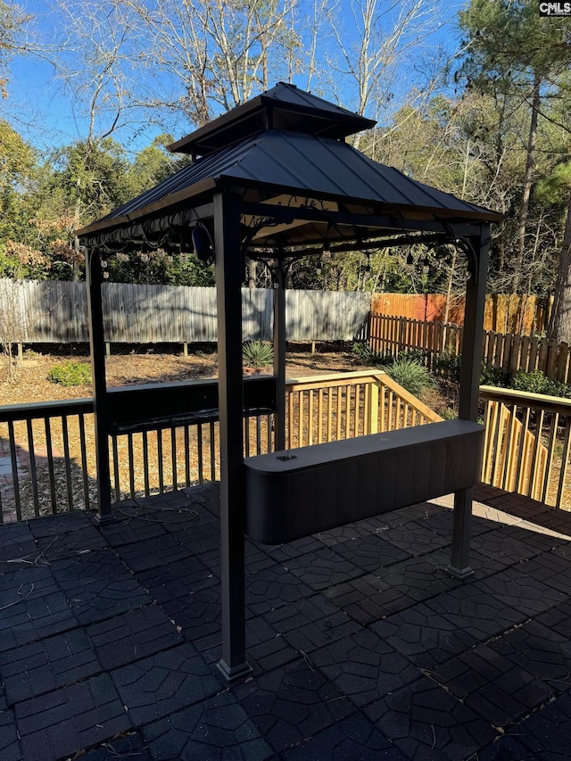 deck with a gazebo