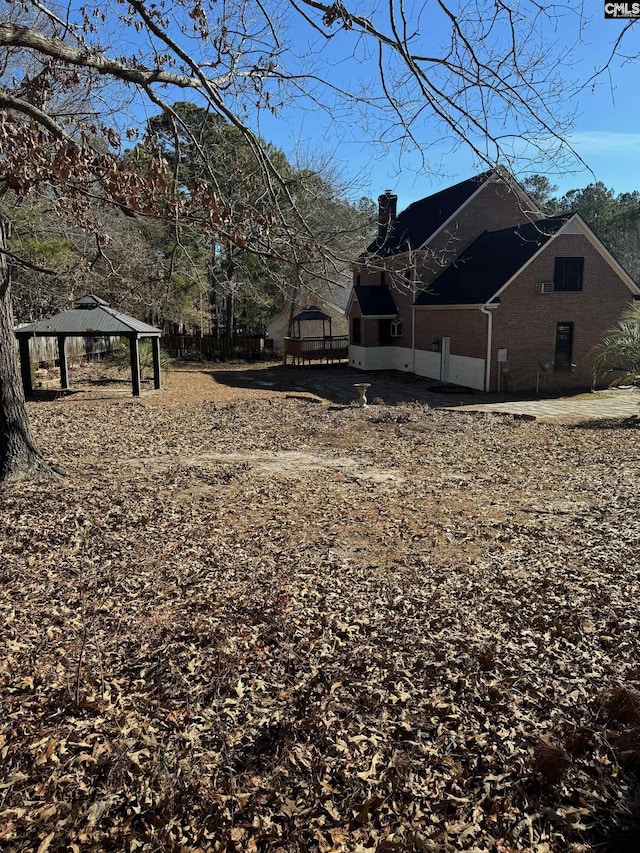 view of yard featuring a gazebo