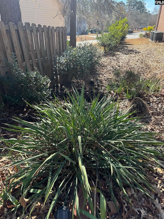 view of yard featuring central AC