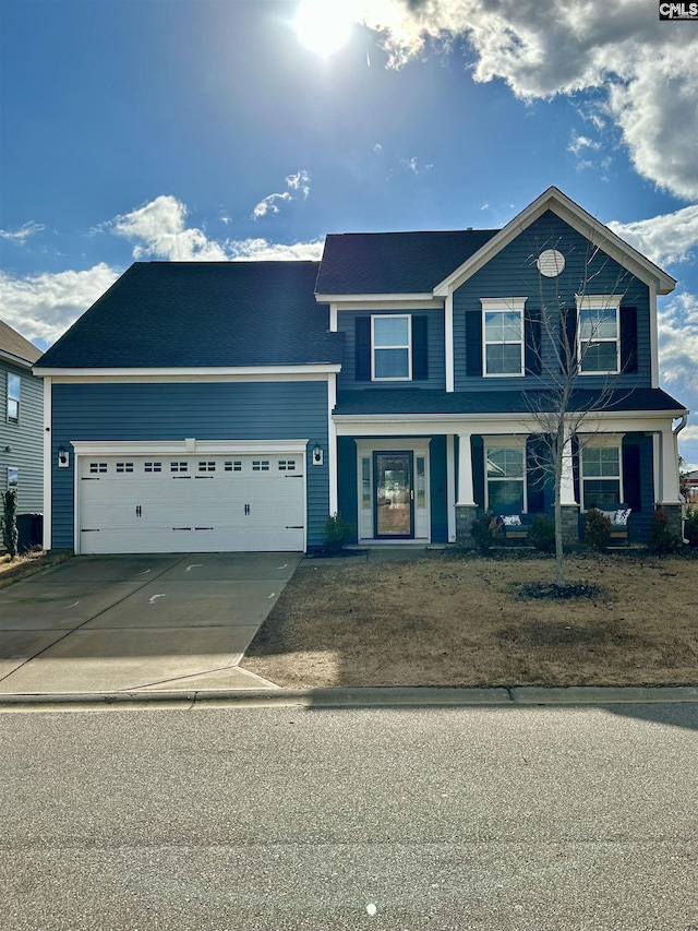 view of front facade featuring a garage