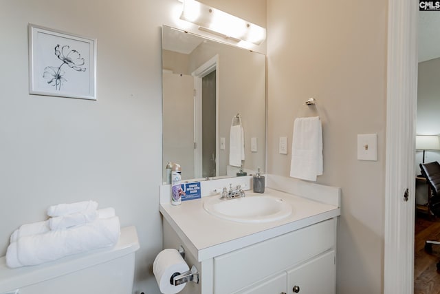 bathroom with toilet and vanity