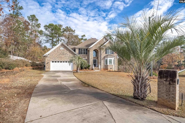 view of front of property featuring a garage