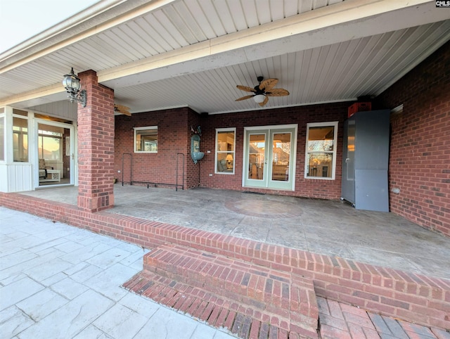 view of patio / terrace with ceiling fan