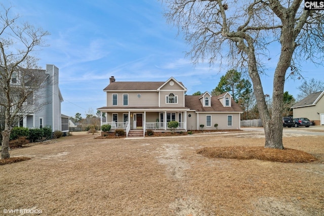 view of front facade with covered porch