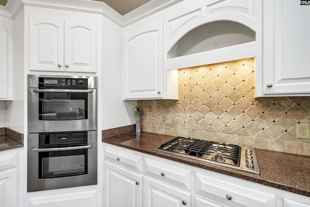 106 Stonebrook Dr, Blythewood, SC 29016 - kitchen with white cabinets, appliances with stainless steel finishes, and tasteful backsplash