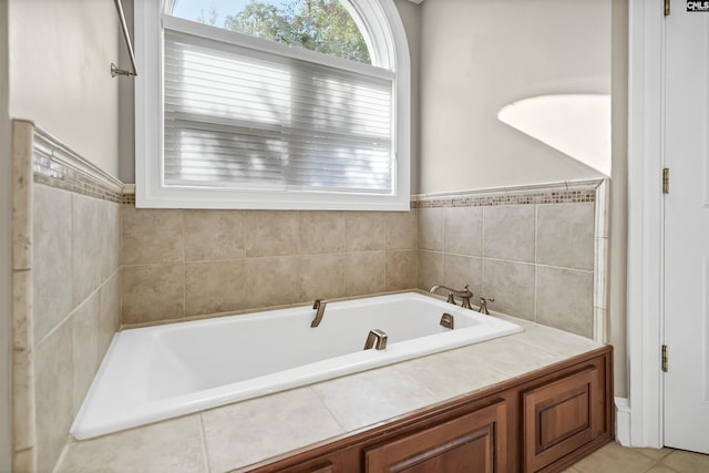 106 Stonebrook Dr, Blythewood, SC 29016 - bathroom with a washtub and tile patterned floors