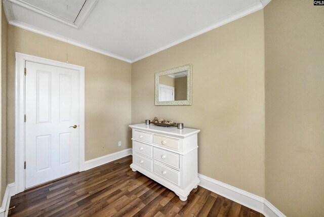 106 Stonebrook Dr, Blythewood, SC 29016 - bedroom featuring dark wood-type flooring and ornamental molding