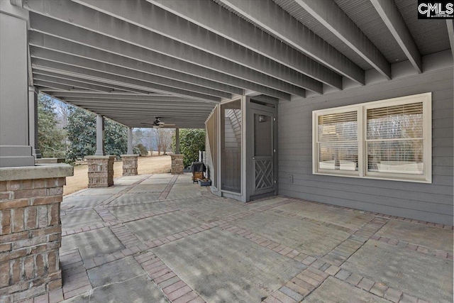 view of patio with ceiling fan