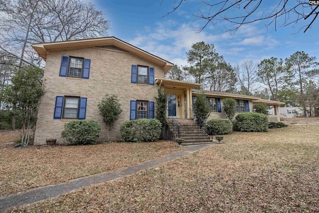 view of split level home