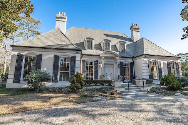 view of french country home