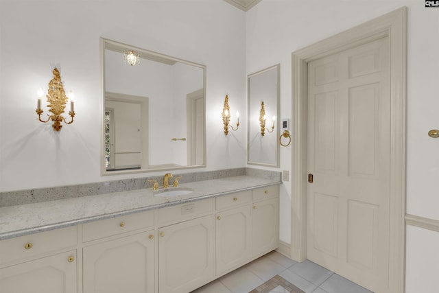 bathroom featuring tile patterned floors and vanity