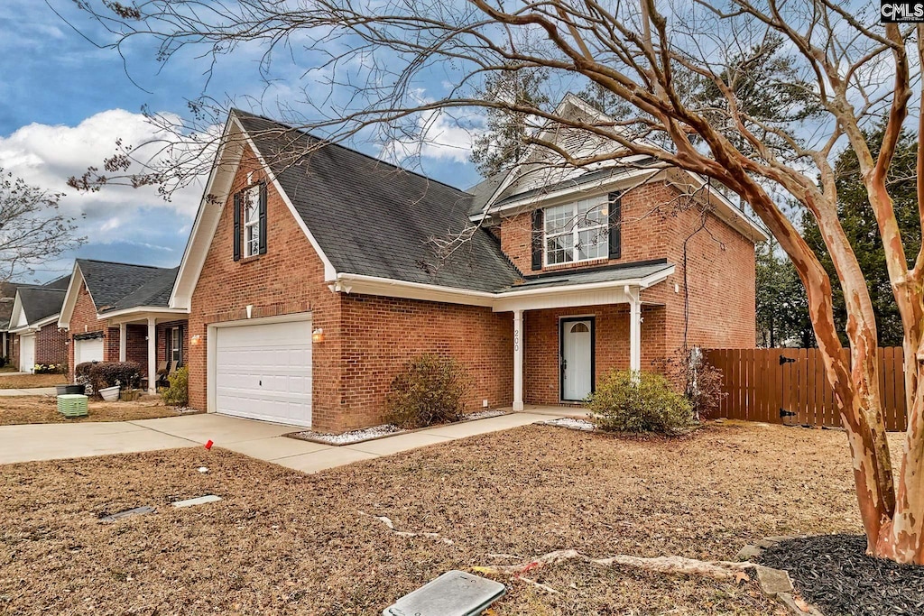 view of property featuring a garage