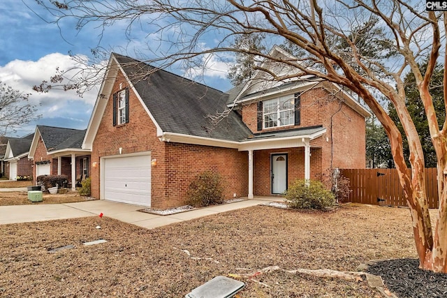 view of property featuring a garage