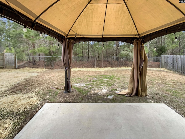 view of yard with a patio area and a gazebo