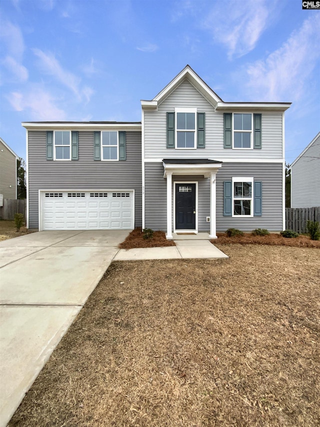 view of property featuring a garage