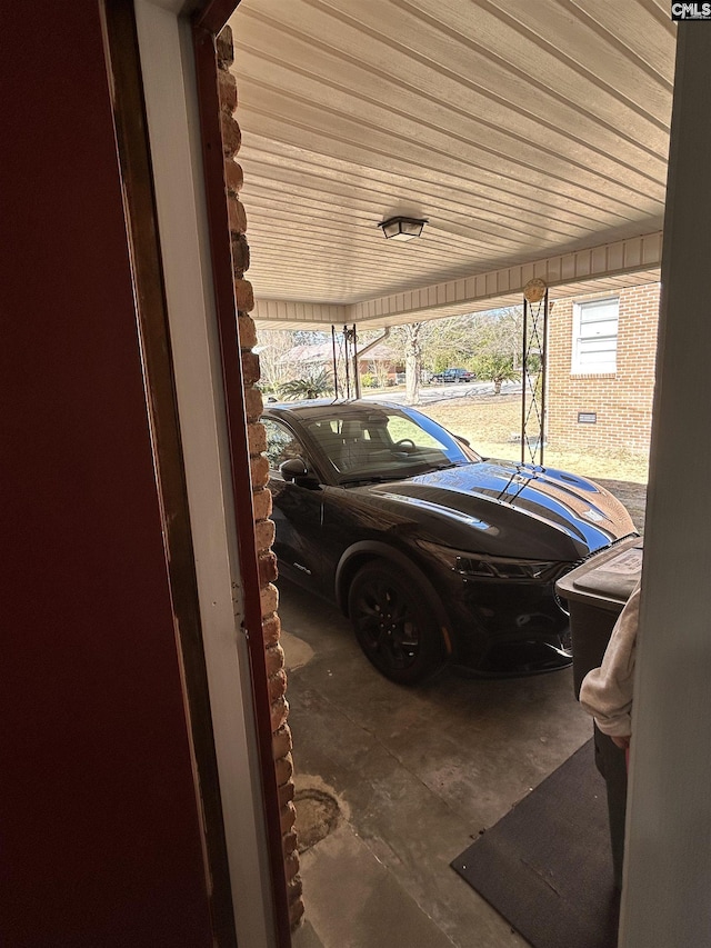 view of garage