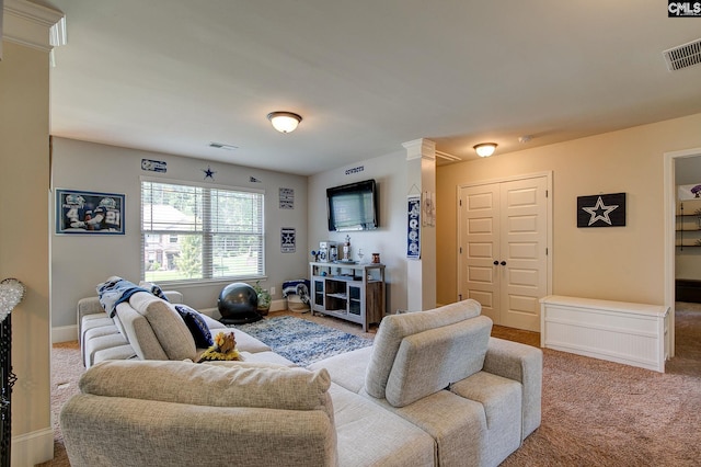 view of carpeted living room