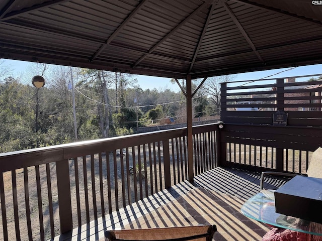 deck featuring a gazebo