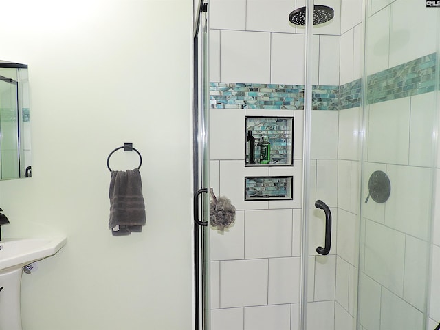 bathroom with walk in shower