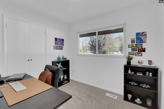 view of carpeted office