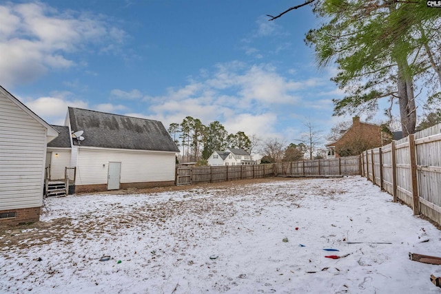 view of snowy yard