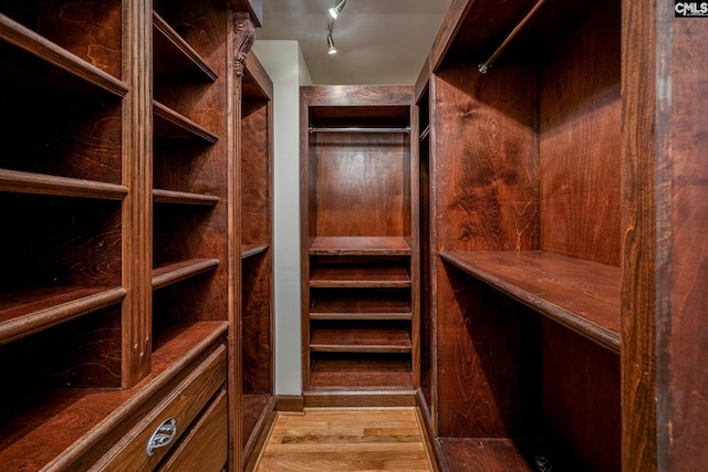 spacious closet with light wood-type flooring