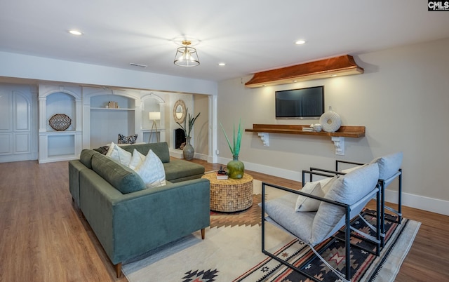 living room featuring hardwood / wood-style flooring