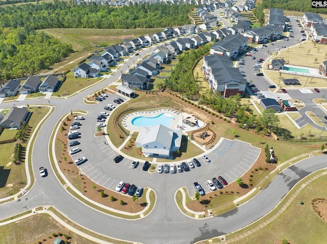 aerial view with a residential view