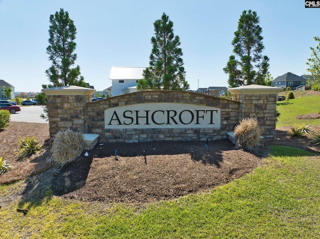 view of community sign