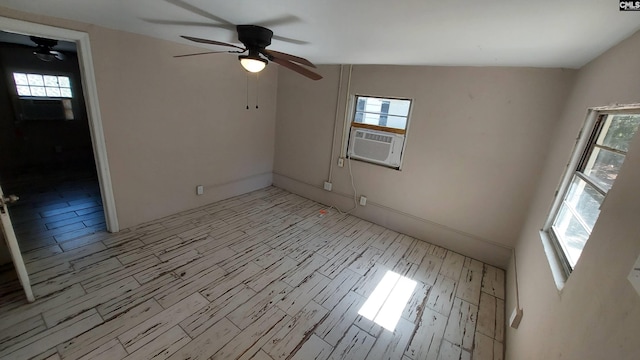 empty room with cooling unit and ceiling fan