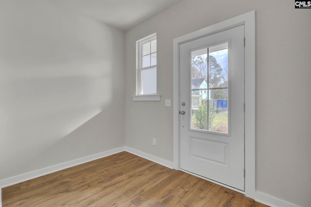 doorway featuring hardwood / wood-style floors