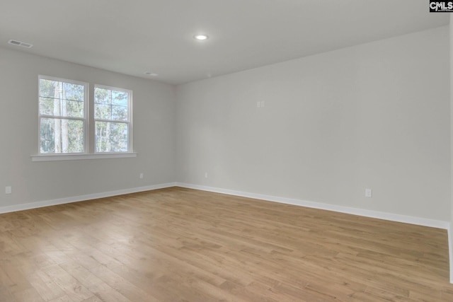 empty room featuring light wood-type flooring