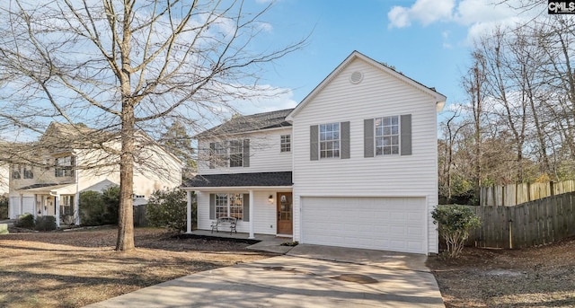 view of property featuring a garage