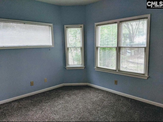 view of carpeted spare room