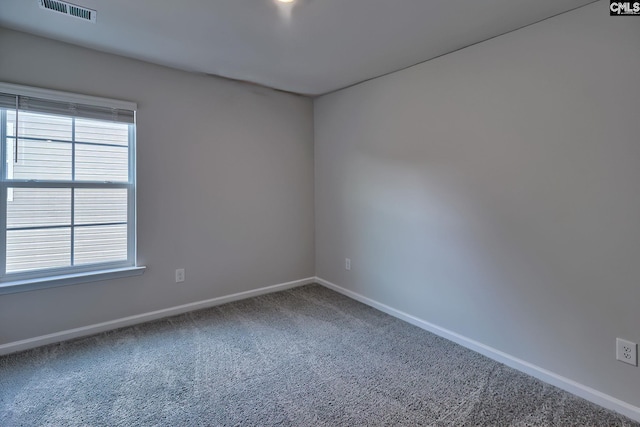 carpeted spare room featuring a wealth of natural light