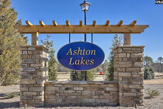 view of community sign