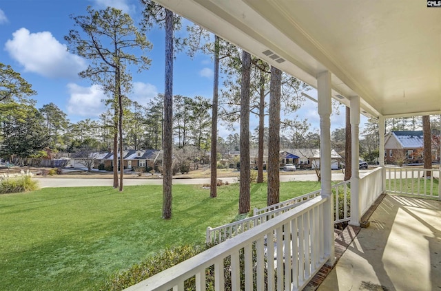 view of patio featuring covered porch