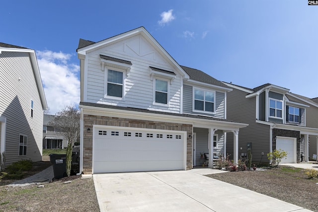 view of front facade with a garage