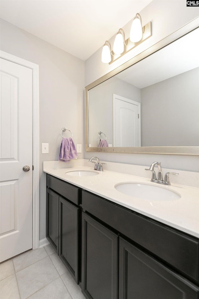 bathroom featuring tile patterned floors and vanity