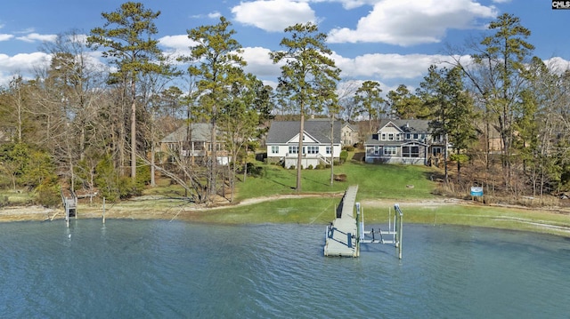 water view featuring a boat dock