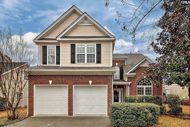 view of property with a garage