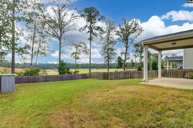 view of yard with a patio