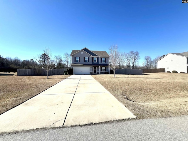 front facade with a garage